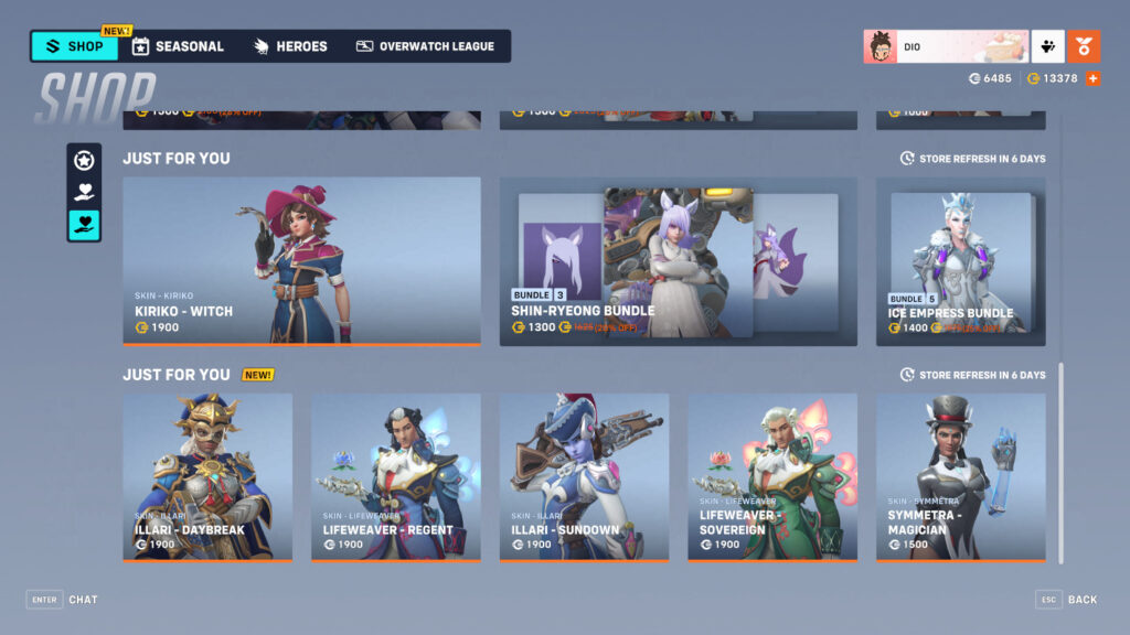 Overwatch 2 gets extra "Just for You" shop (Image via Online Esports)