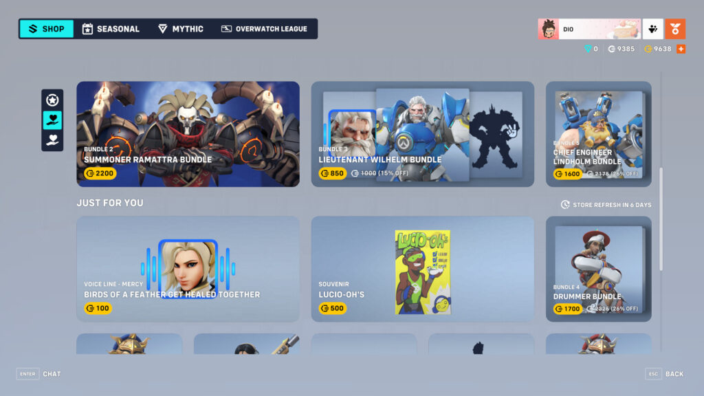 Shop rotation screenshot (Image via Online Esports)