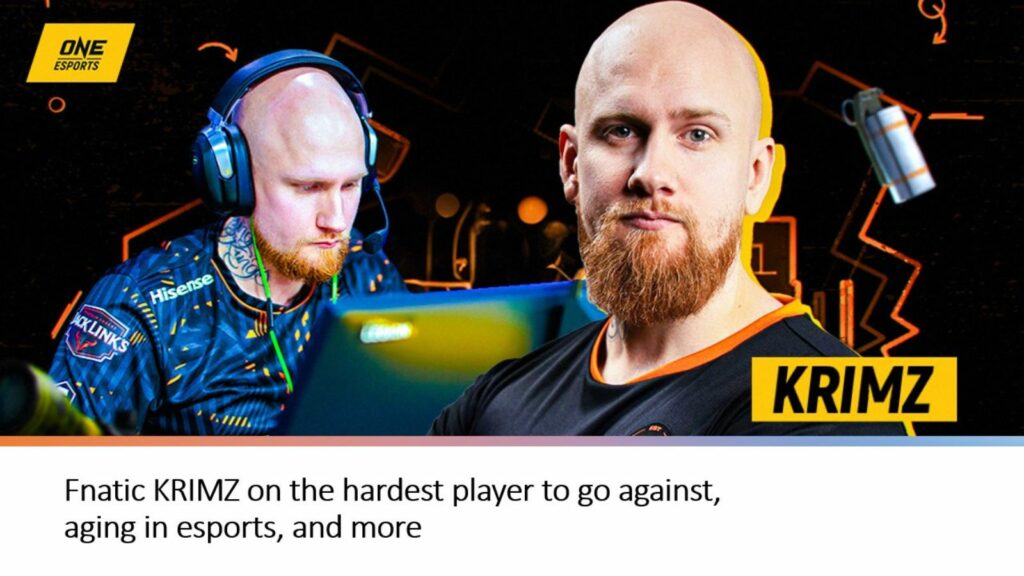 Fnatic CS2 player Freddy "KRIMZ" Johansson in ONE Esports' image for Ask Me Anything article on him