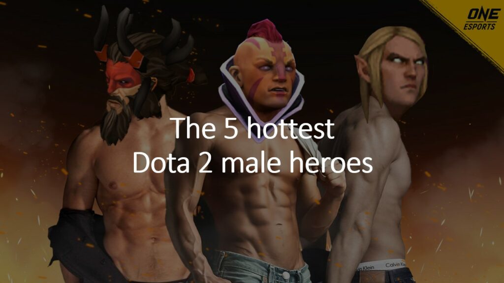 Beastmaster, Anti-Mage, and Invoker in ONE Esports' image for the 5 five hottest Dota 2 male heroes