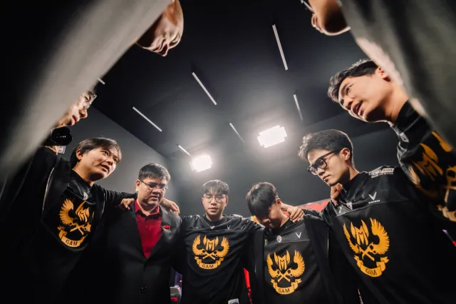 GAM Esports huddle back stage during MSI Play-Ins.