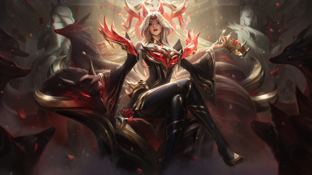 Immortalized Legend Ahri splash art in League of Legends