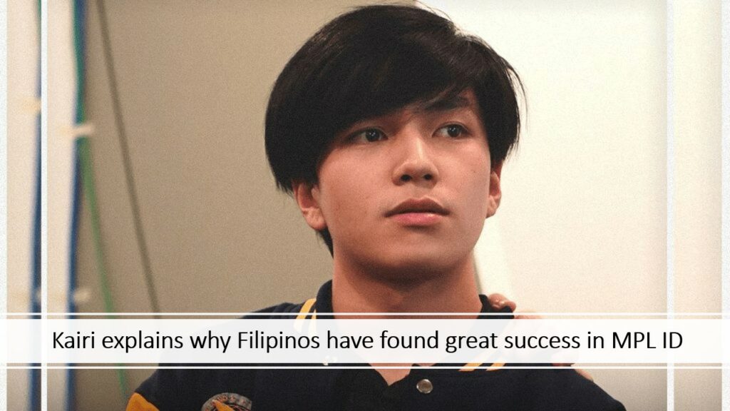 ONIC Esports' Kairi "Kairi" Rayosdelsol with link to article about Filipinos' succes in MPL ID