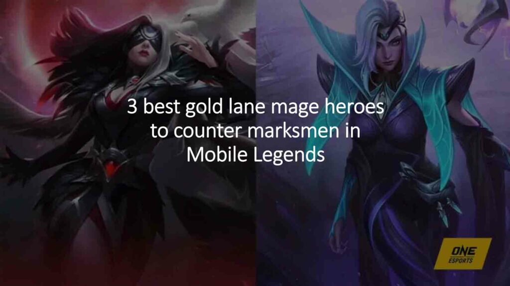 Pharsa and Valentina in ONE Esports featured image for article on 3 best gold lane mage heroes to counter marksmen in Mobile Legends
