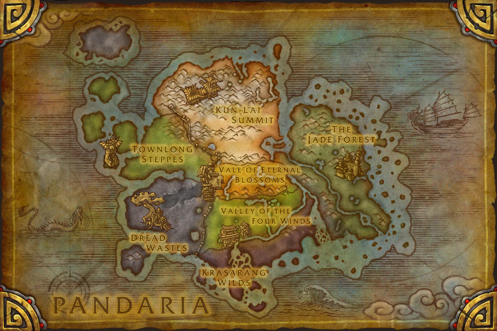 Map of Pandaria (Image via Blizzard Entertainment)