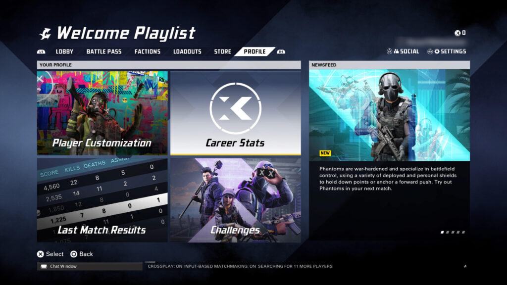 XDefiant home page menu