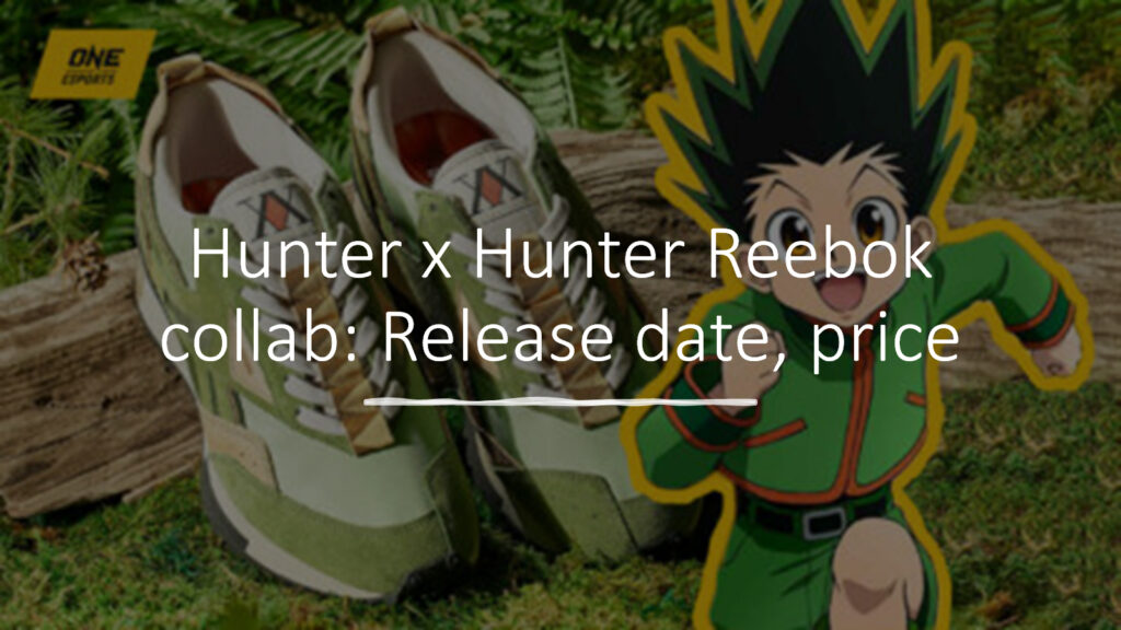 Reebok Hunter x Hunter collaboration featuring sneakers inspired by Gon Freecss in the ONE Esports article, "Hunter x Hunter Reebok collab: Release date, price"