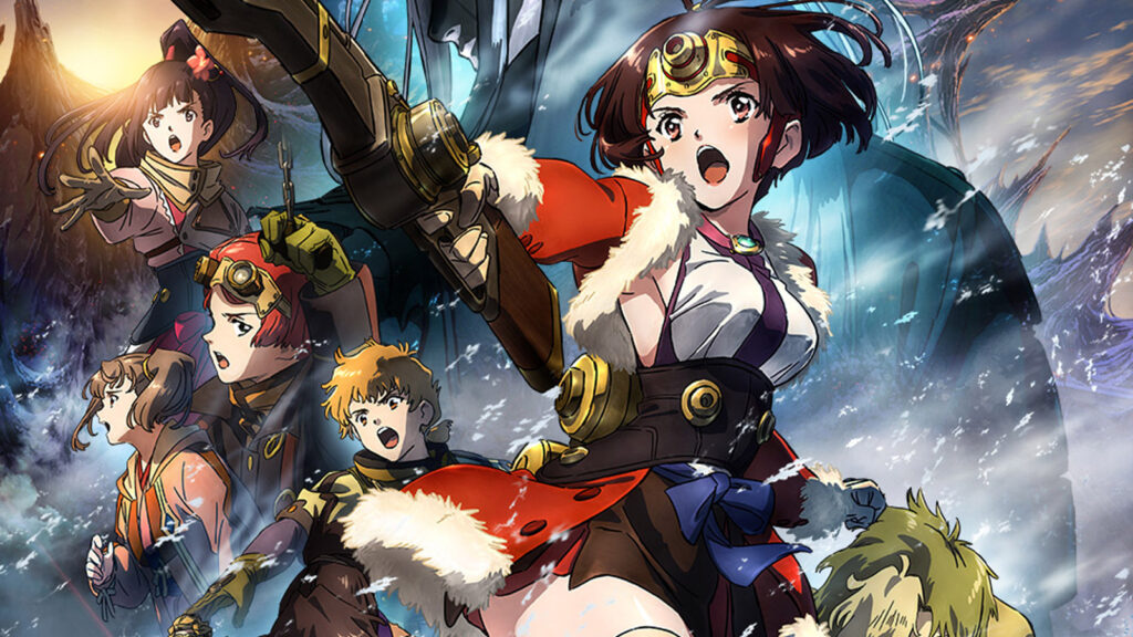 Key visual for Kabaneri of the Iron Fortress anime, featuring Mumei and other characters