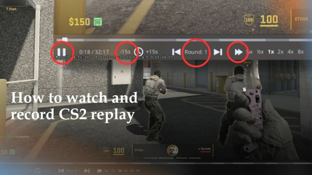 CS2 replay control hud in ONE Esports' image for the guide on how to watch and record CS2 replay