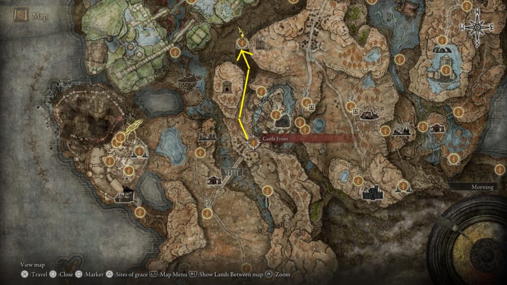 Elden Ring fog rift ruins location map