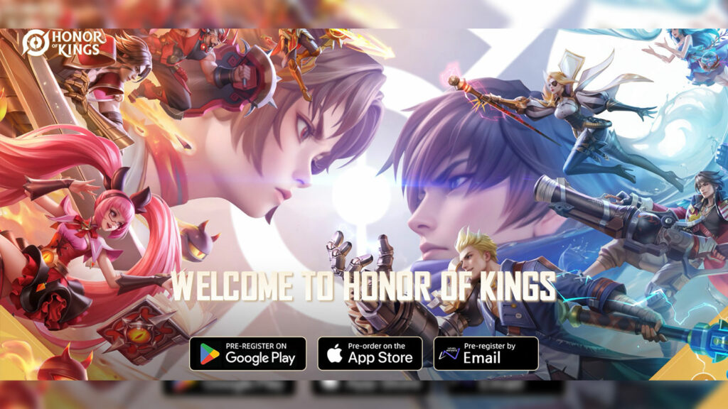 Honor of Kings Pre-registration key visual featuring Hero Ying and Lam