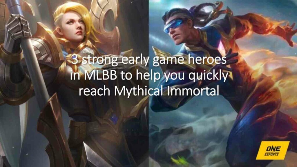 Hilda and Bruno in ONE Esports featured image for article "3 strong early game heroes in MLBB to help you quickly reach Mythical Immortal"