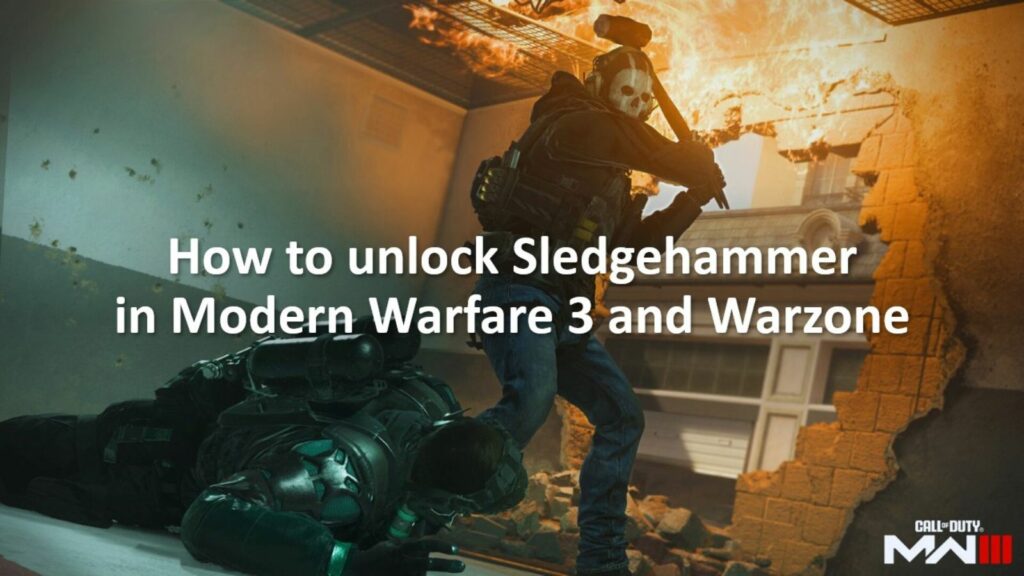 Ghost hitting an enemy with Sledgehammer in ONE Esports' image for how to unlock Sledgehammer in Modern Warfare 3 and Warzone