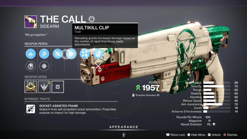 Destiny 2 The Call god roll for PvE