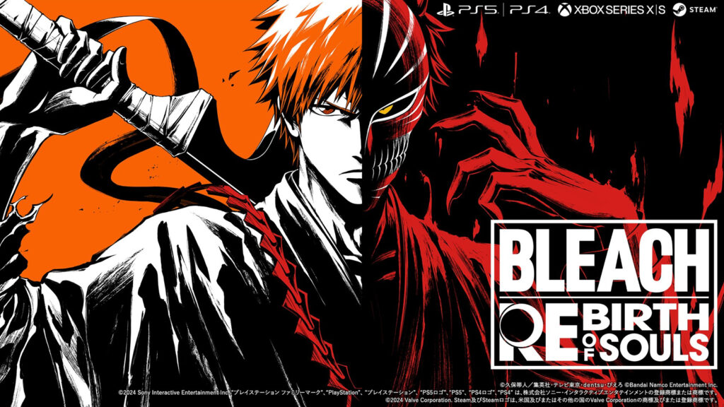 Bleach Rebirth of Souls official key art showing the main character Ichigo Kurosaki with his Hollow form