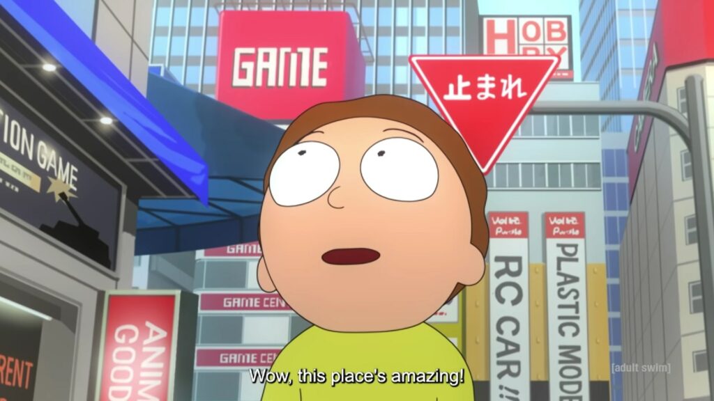 Morty in Akihabara, Japan