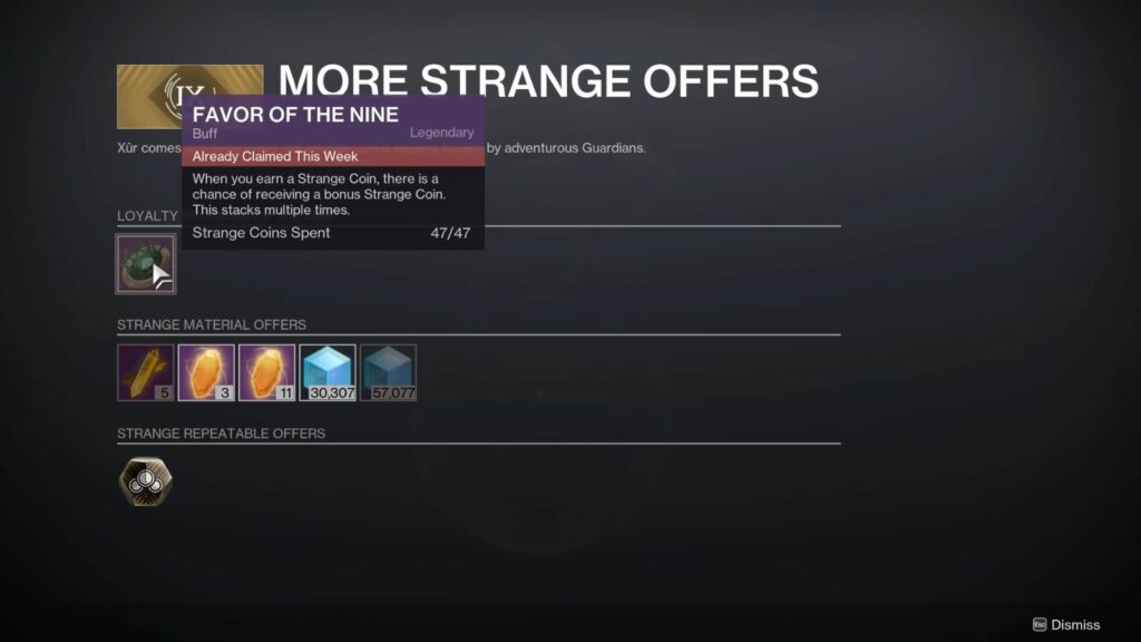 Destiny 2 favor of the nine buff