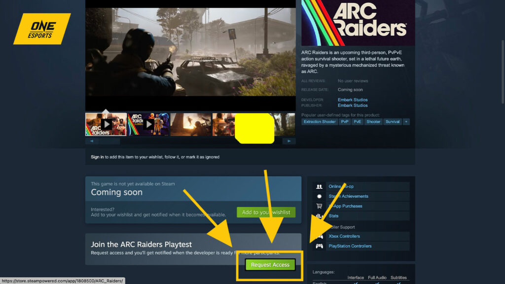 How to join the ARC Raiders playtest on Steam