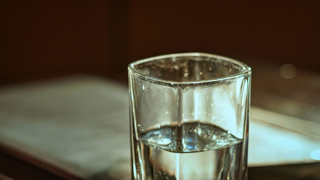 A glass of water