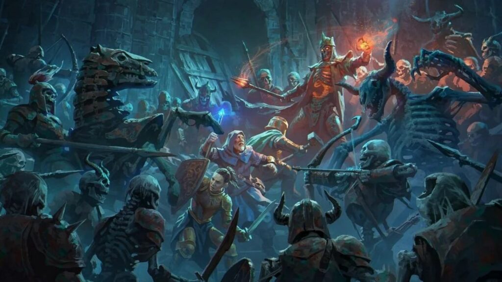 DnD 2024 classes surrounded by skeletons