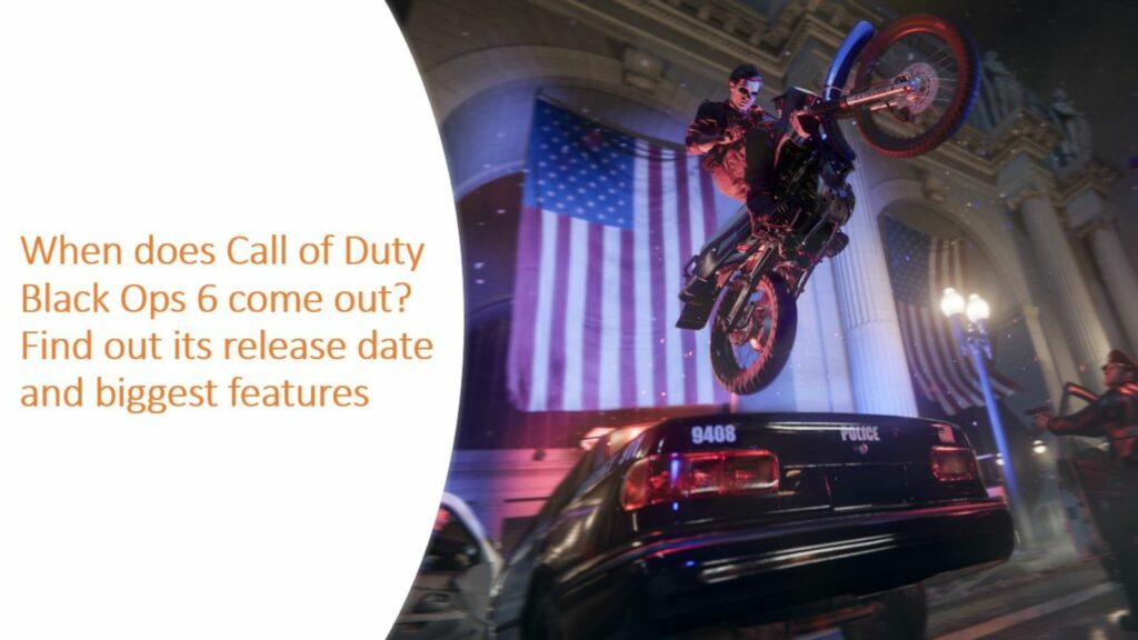 Russel Adler jumps over the police while riding a motorcycle in ONE Esports' image for the Black Ops 6 release date and biggest features