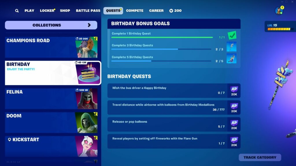 Fortnite 7th birthday quests