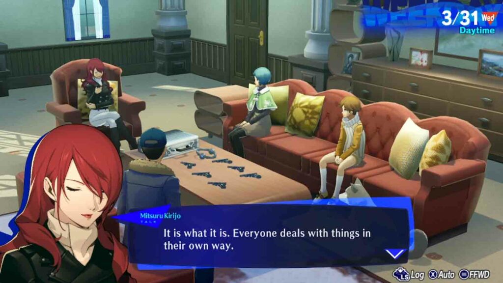 Persona 3 Reload DLC expansion Episode Aigis scene with Mitsuru Kirijo on March 31 daytime