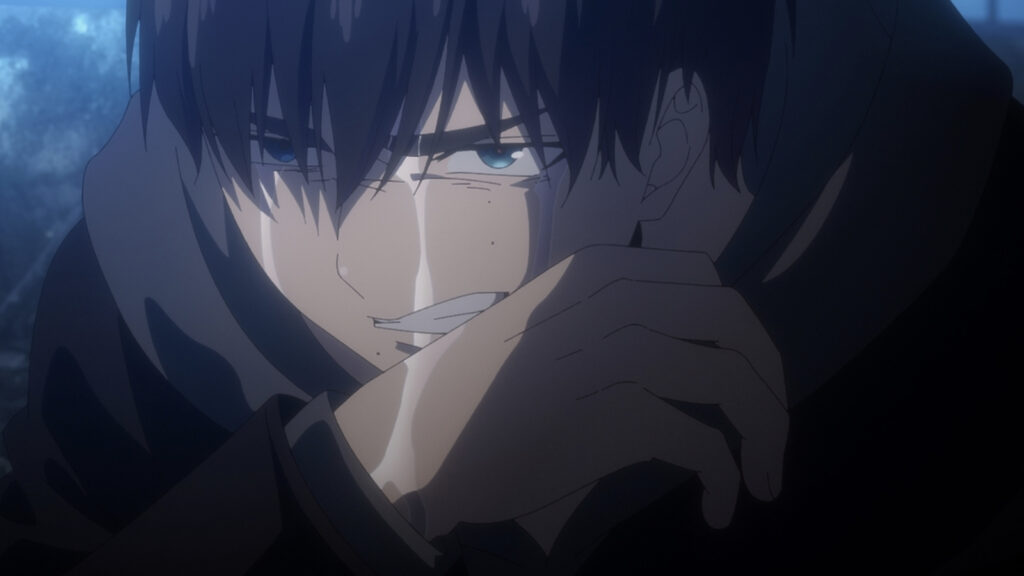 Rin Okumura crying in Blue Exorcist season 4