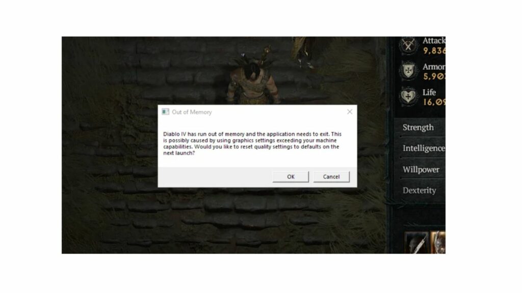 Diablo 4 memory error