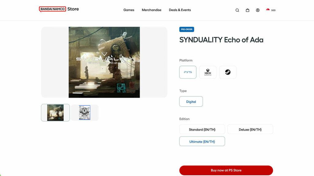 How to pre-order Synduality Echo of Ada in Bandai Namco Store