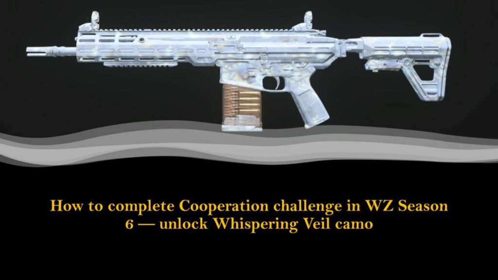 BAS-B with Whispering Veil camo in ONE Esports' image for how to complete Cooperation challenge in Warzone Season 6