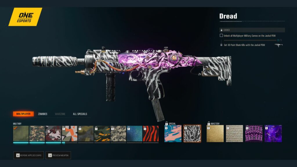 Black Ops 6 Multiplayer Special Camo Dread for Jackal PDW SMG