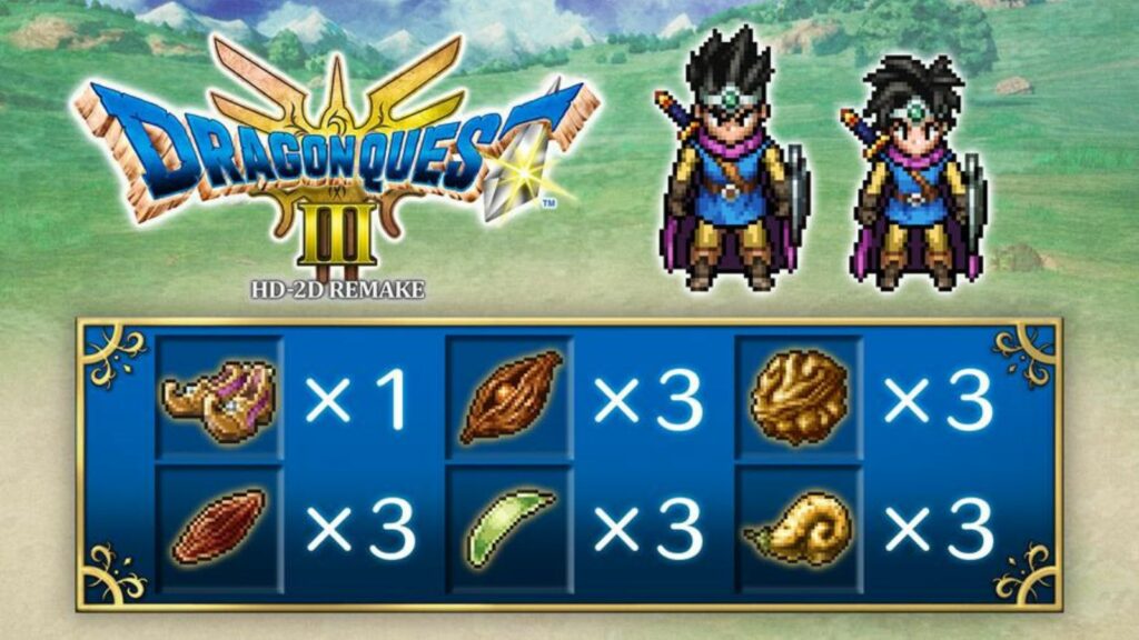 Dragon Quest 3 HD-2D Remake preorder bonus in-game items