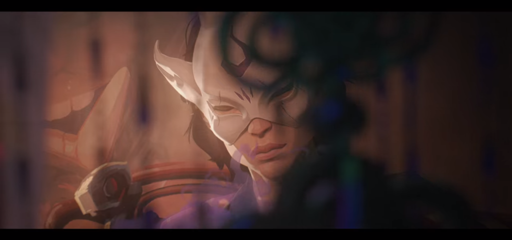 League of Legends champion Kindred appearing in Arcane Act 2 Episode 5 with Lamb's mask