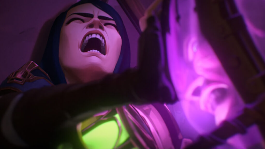 Caitlyn being attacked by a chemtank guard in Arcane season 2