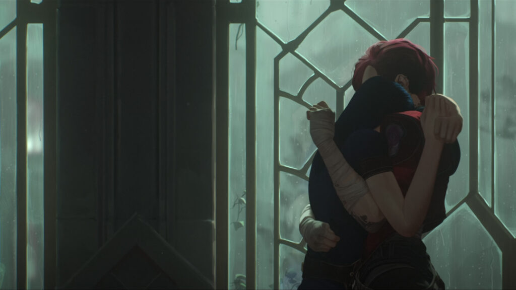 Caitlyn and Vi hugging in Arcane season 2 episode 1