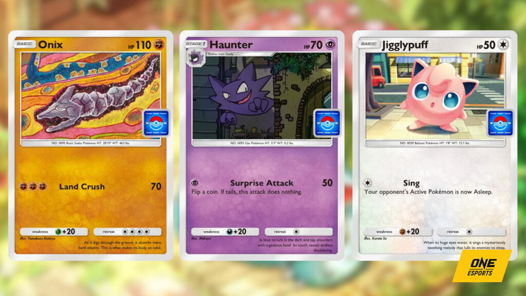 Venusaur drop event promo cards: Onix, Haunter, Jigglypuff