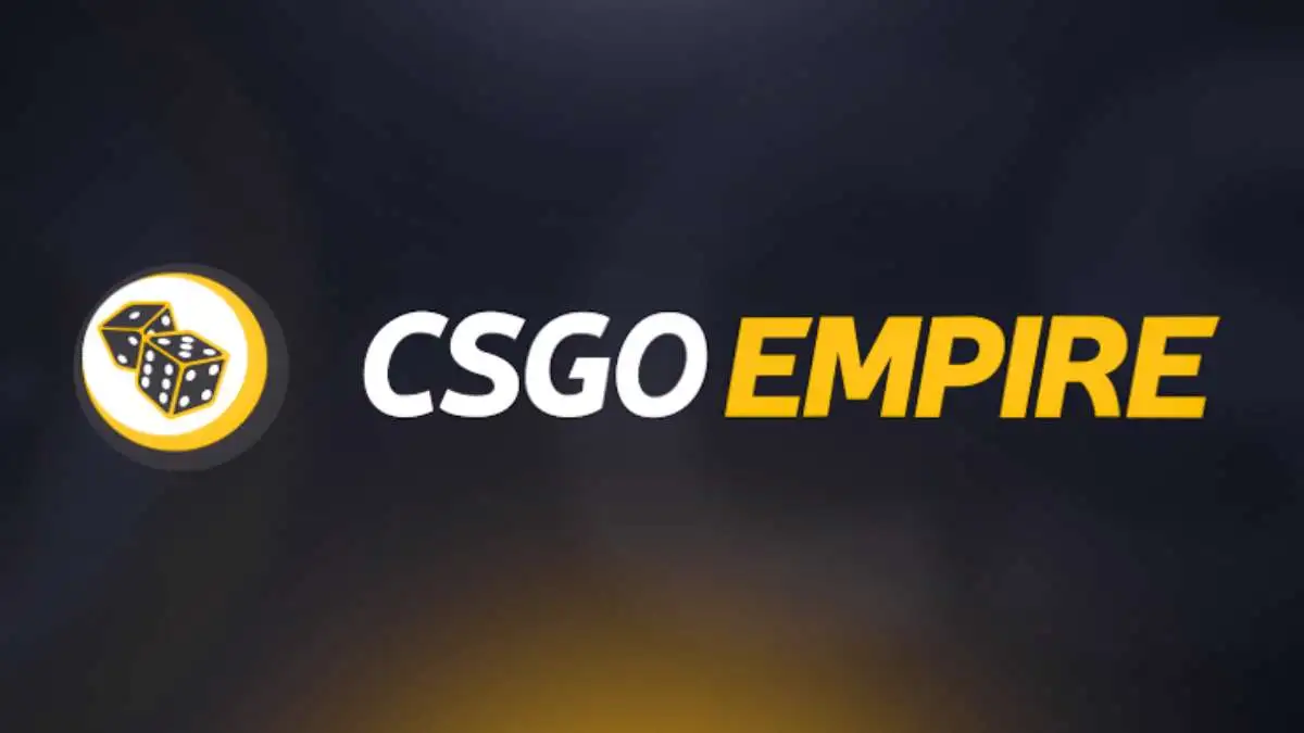 An image from CSGOEmpire of the company logo and banner, which features two dice.